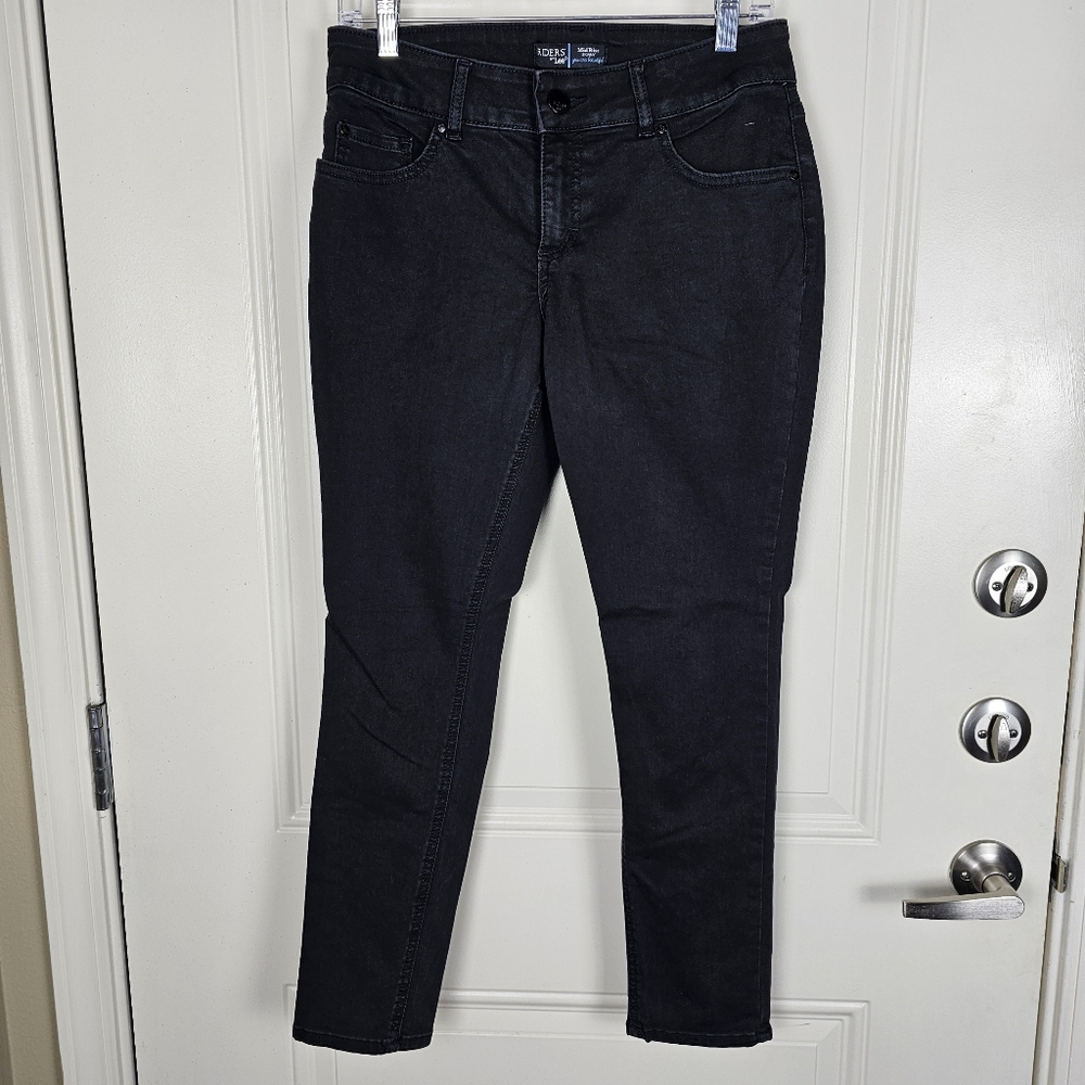 Riders by Lee Midrise Skinny Jeans Size 10 Denim Black